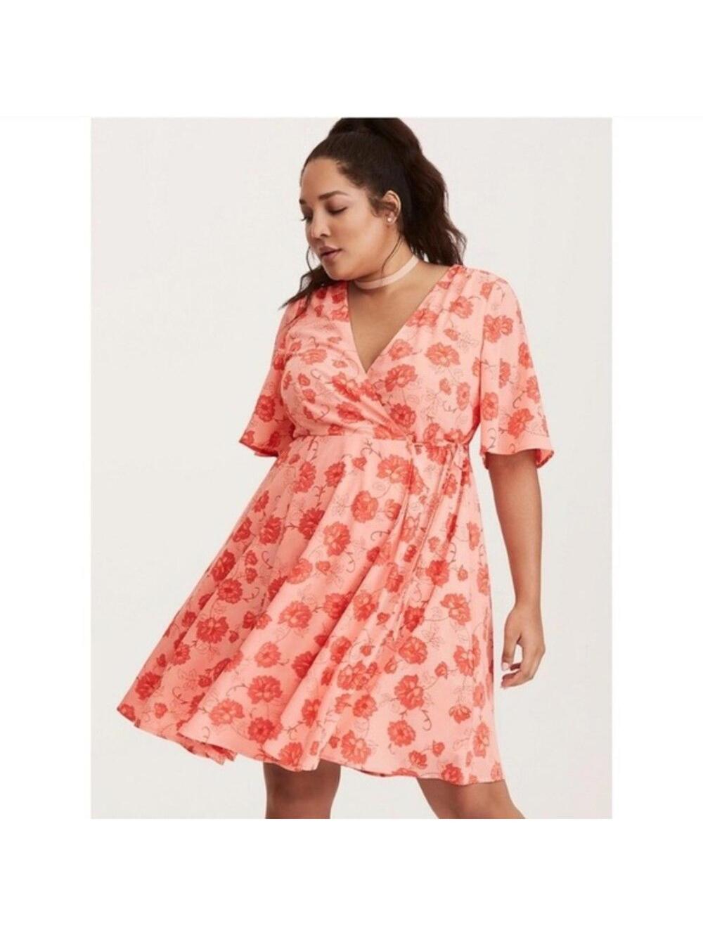 Torrid Sienna Garden Georgette Floral Wrap Dress size 10